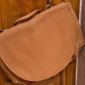 Never used J. Peterman Tan Leather hobo bag